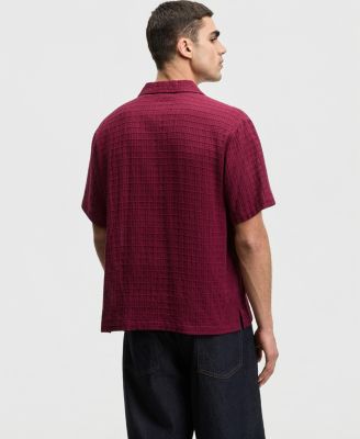Men's Relaxed-Fit Crinkled Short-Sleeve Shirt
