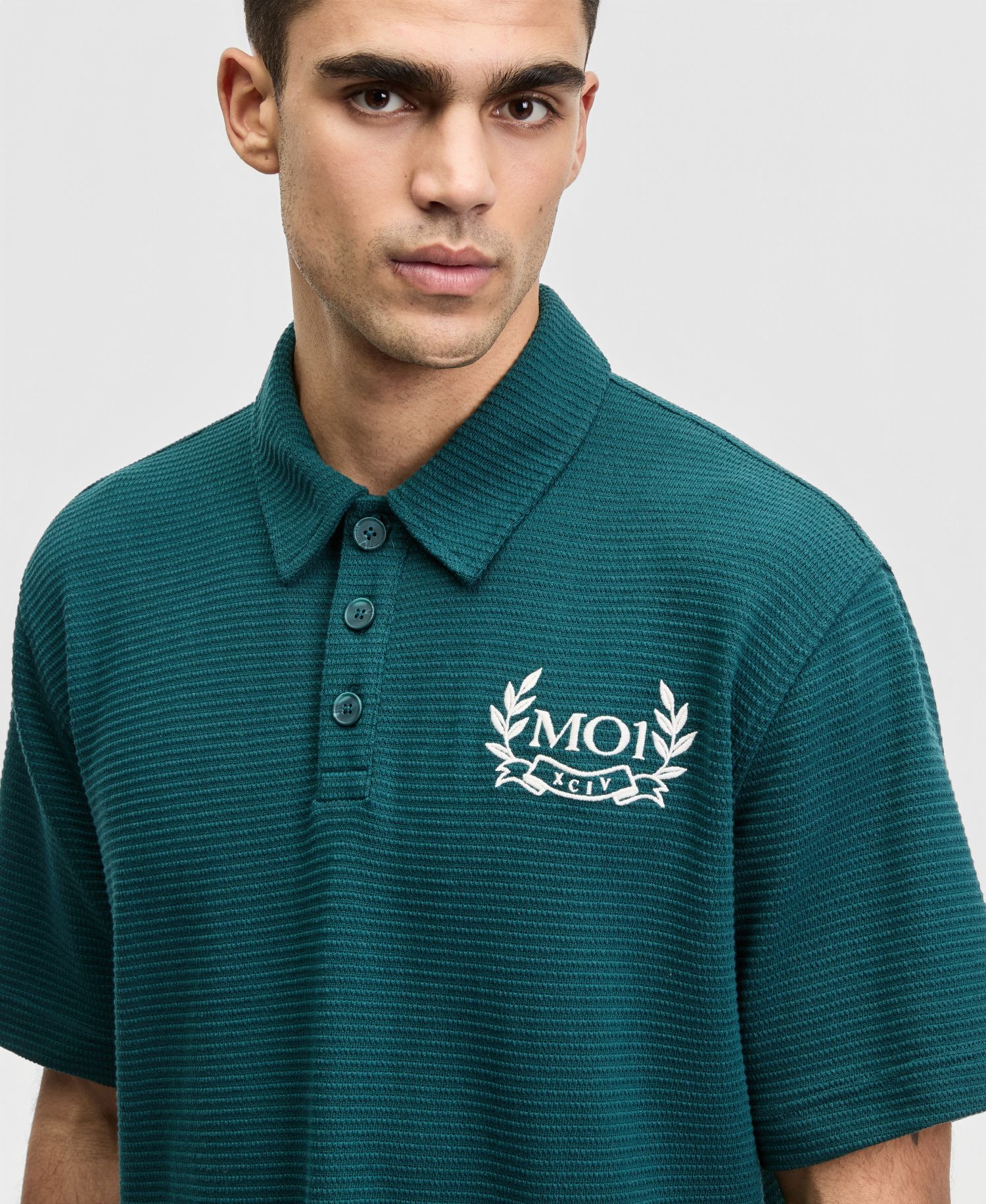 Men's Relaxed-Fit Textured Polo Shirt