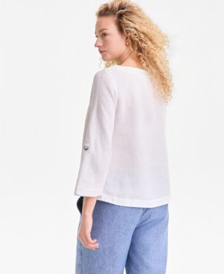 Women's  100% Linen D-Ring Top