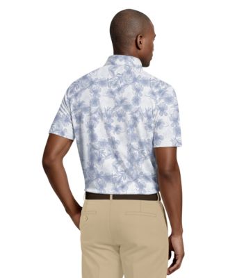 Men's Linear Botanical Print Polo Shirt