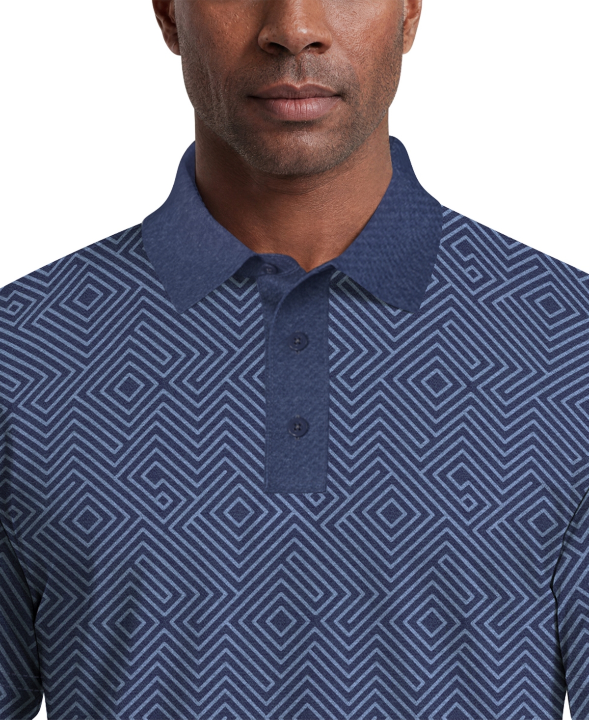 Pga Tour Men's Linear Jaspe Print Polo Shirt