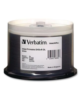 98319 Dvd+r Dual Layer Recordable Disc, 8.5gb, 8x, Printable, Spindle (50/Pack
