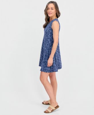 Petite Printed Knit Sleeveless Flip Flop Dress