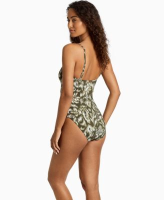 Women's V-Wire Over-The-Shoulder One-Piece Swimsuit