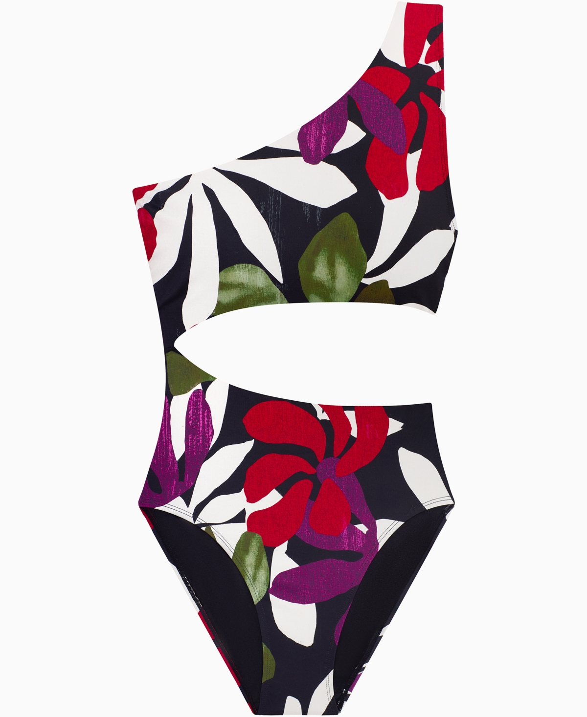 Lauren Ralph Women's One-Shoulder Cutout One-Piece Swimsuit