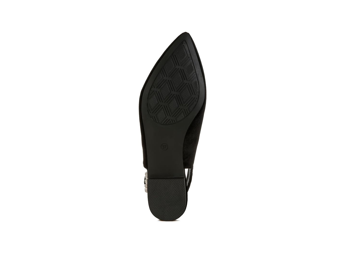 Женские сандалии London Rag Dolan Velvet Slingback Flats, цвет: Чёрный бархатный — фото 7