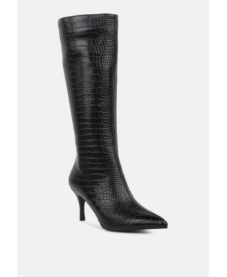 Womens Uptown Pointed Mid Heel Calf Boots