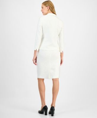 Women's Bonded Lace Shawl-Collar Jacket & Bonded Lace Slim Pencil Skirt