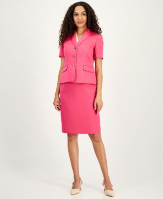 Women's Circle Jacquard Short-Sleeve Blazer & Circle Jacquard Pencil Skirt