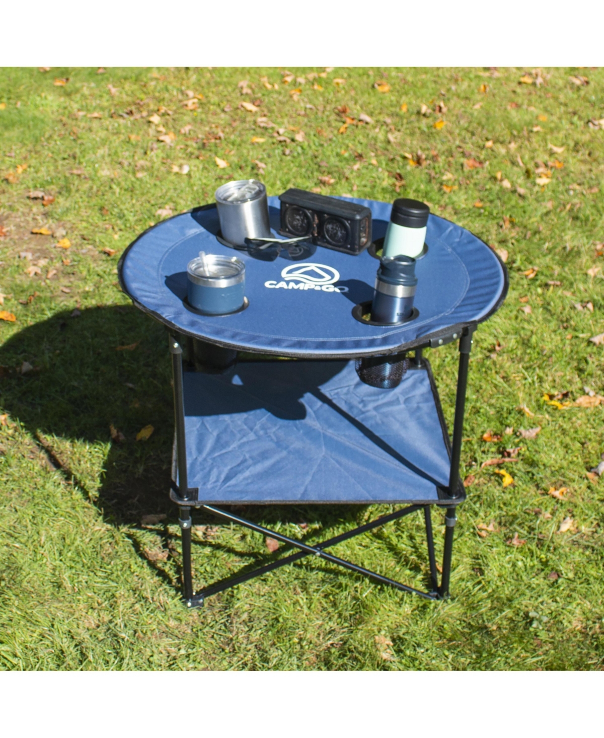 Camp & Go 2 x ft Blue Fabric 28" Diameter Round Portable Table