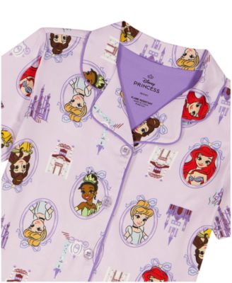 Girls' Toddler 2T-4T Princess Time Printed Top and Shorts, 2-Piece Pajama Set