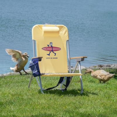 Rio Beach 2 x 2 x 3 ft Yellow 4-Position Backpack Beach Chair 2 Pack