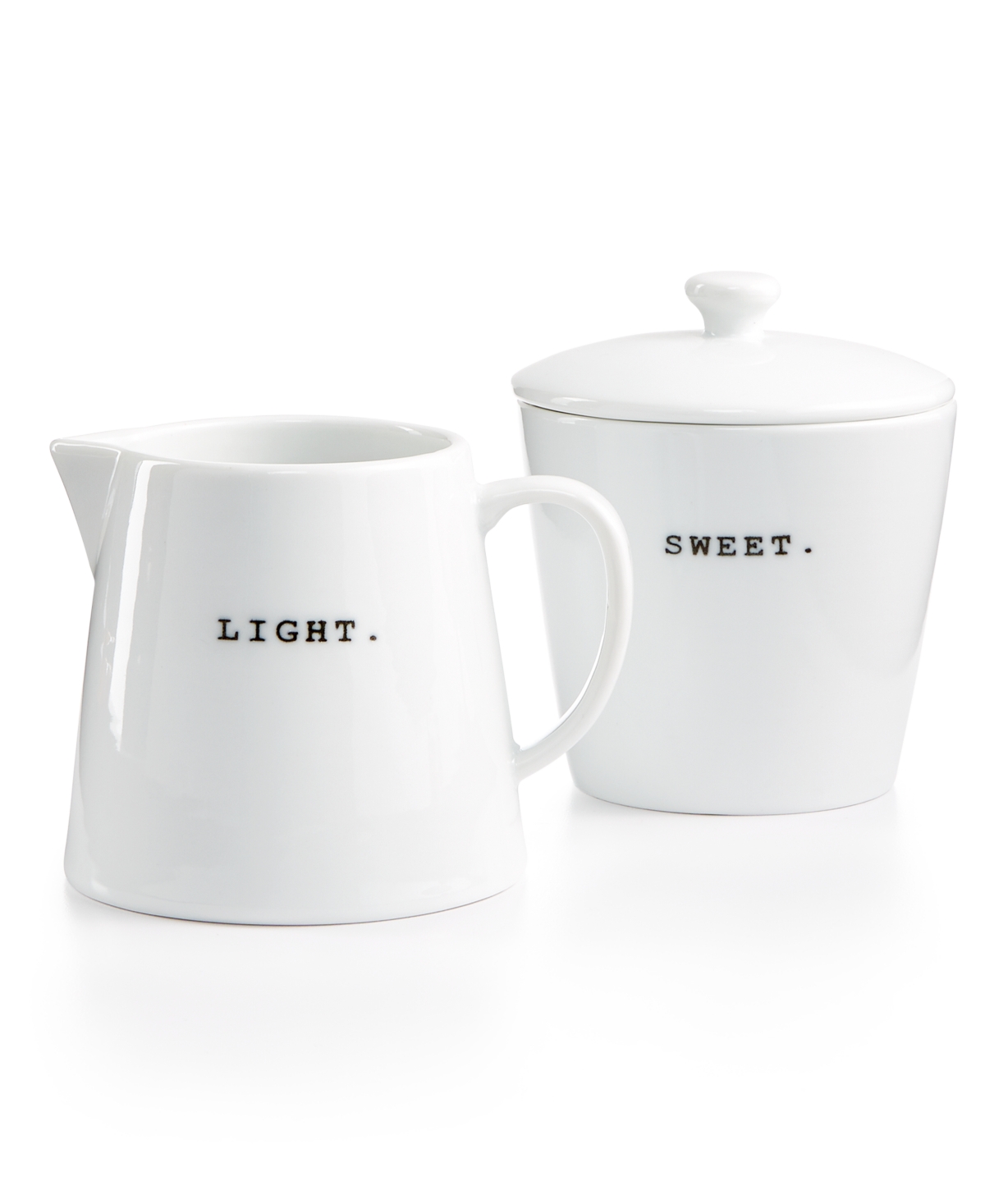 Whiteware Words Collection Light & Sweet Sugar & Creamer, Created for Macy's