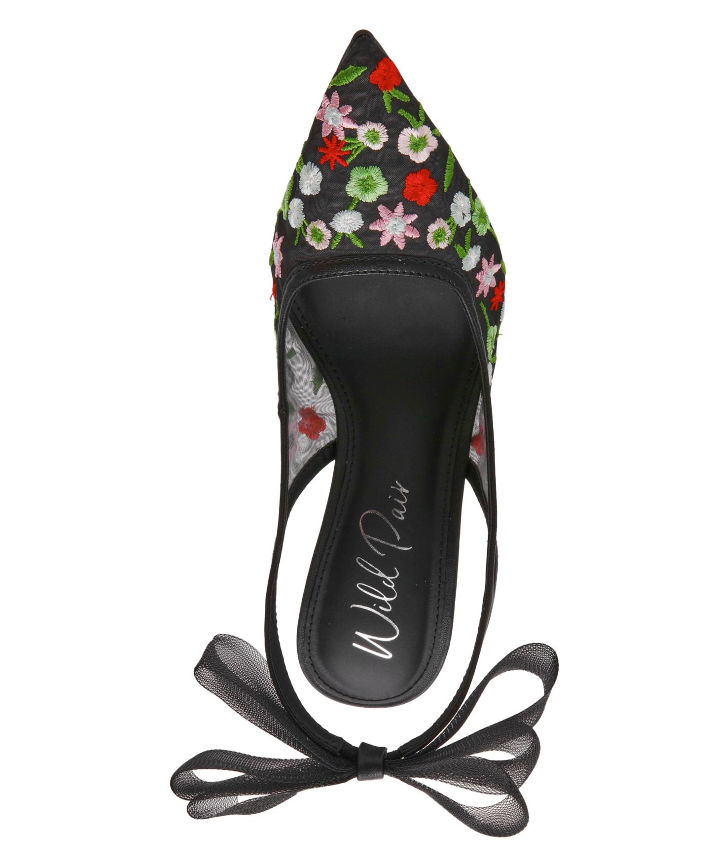 Женские туфли Wild Pair Anaiis Mesh Slingback Pumps, цвет: Чёрный с принтом сетчатый — фото 4