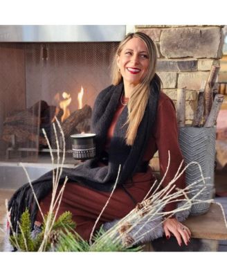 Women's Oversized Fringe Scarf - Black