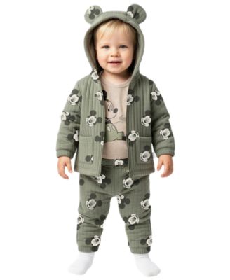 Baby Boys' Mickey Mouse Jacket, Short-Sleeve Bodysuit & Pants, 3-Piece Set