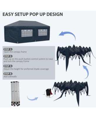 10' x 19.5' Large Party Tent Pop Up Canopy w/ Weight Bags,