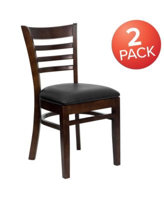 2 Pack Ladder Back Wooden Restaurant Chair