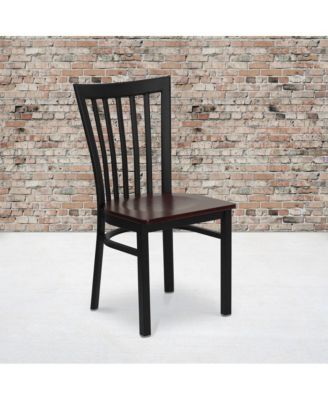 2 Pack School House Back Metal Restaurant Chair