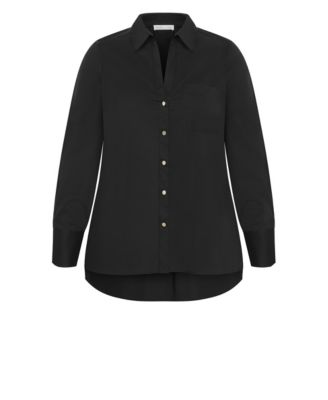 Women's Plus Size Elevated Long Sleeve Stretch Shirt