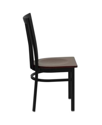 2 Pack School House Back Metal Restaurant Chair