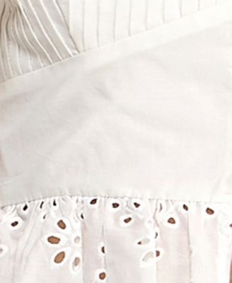 Juniors' Button Up Eyelet Top & Midi Skirt, 2-Piece Set