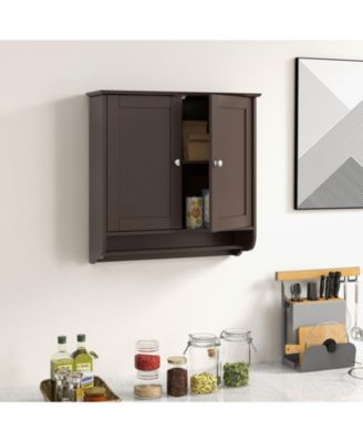 Wall-Mount Bathroom Medicine Cabinet with Storage and Towel Bar
