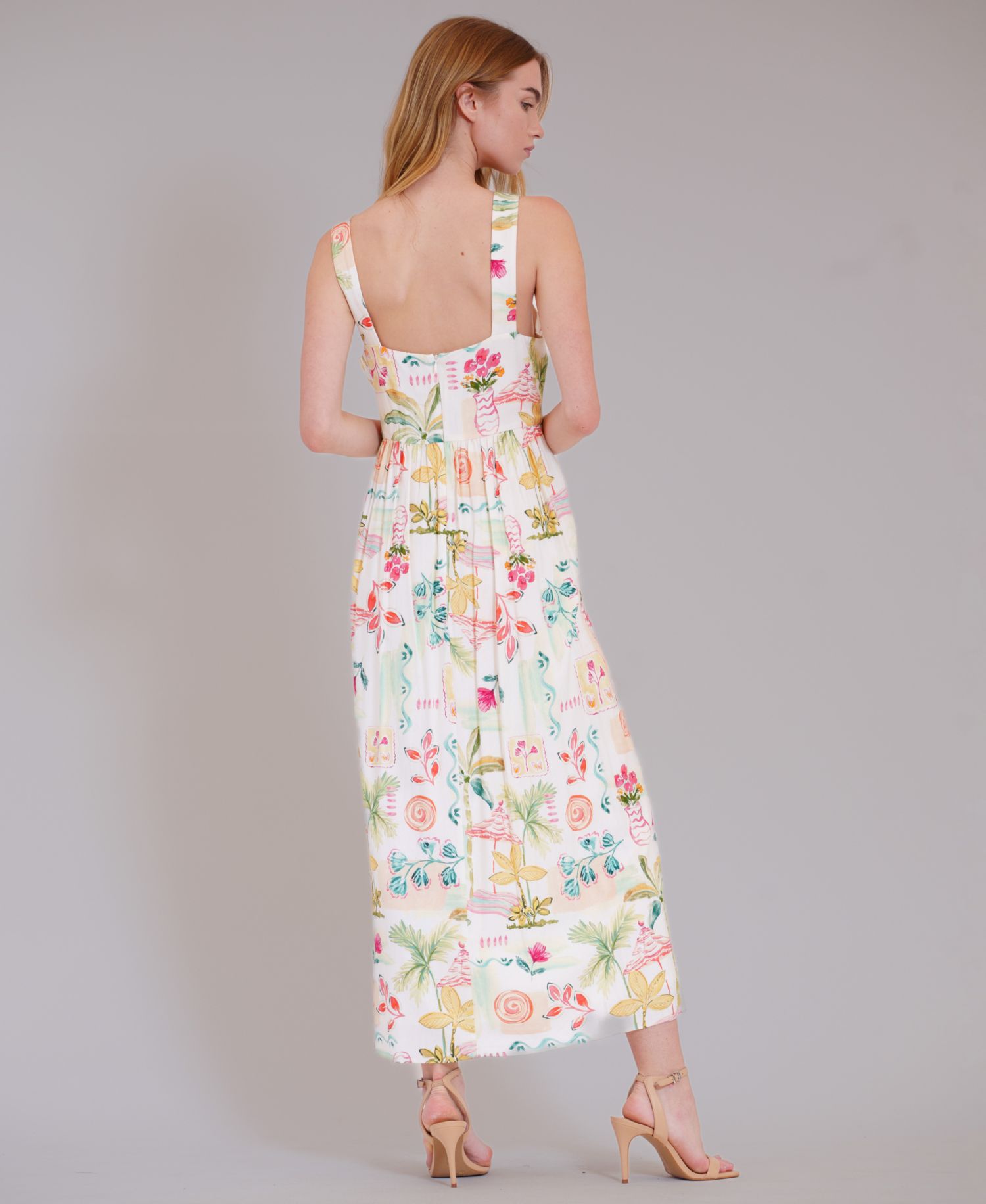 Women's Sleeveless Sweetheart Midi Dress