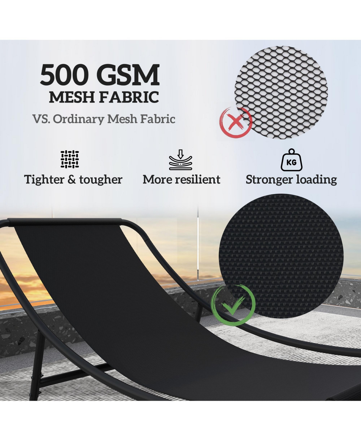 Outsunny 2 Pieces Outdoor Rocking Chairs, Cushioned Patio Rocker, Dark