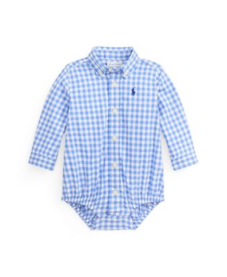 Baby Boys' Gingham Cotton Poplin Bodysuit