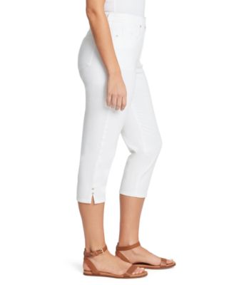 Petite Amanda High-Rise Rivet Capri Pants