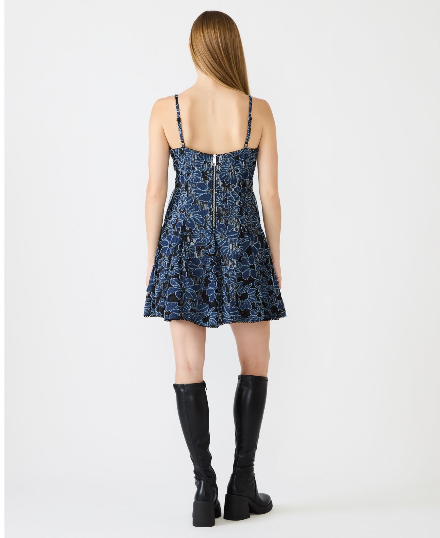 Женское платье Steve Madden Sweetheart Neck Ender, цвет: Джинсовый — фото 5