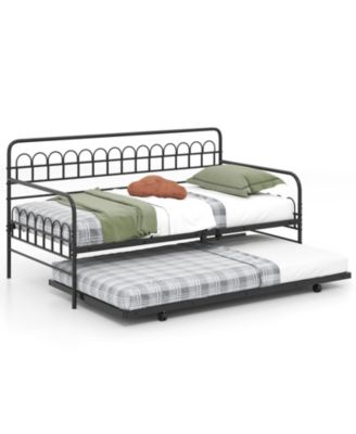 Twin Metal Daybed with Curved Backrest and Armrests - 41