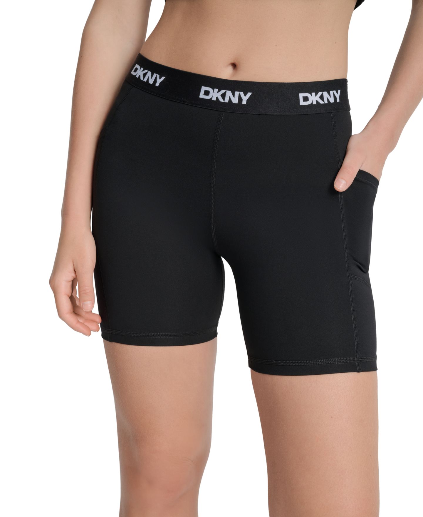 Женские шорты DKNY Balance Compression Super High-Rise 6 Bike Shorts, цвет: Чёрный — фото 3