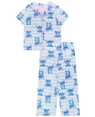 Girls' 4-10 Notch Collar Top and Wide Leg Pants, 2-Piece Pajama Set