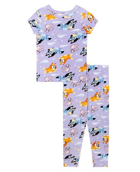 Детская пижама Bluey Dream: топ с принтом и брюки, 2T-4T, цвет: Фиолетовый