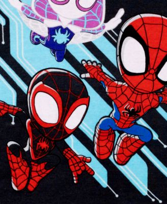 Toddler Boys' 2T-4T Techno Spidey Graphic Tops, Shorts, and Pants, 4-Piece Pajama Set