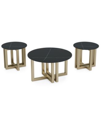 Emila 3-Pc. Round Coffee Table and Round End Table Set
