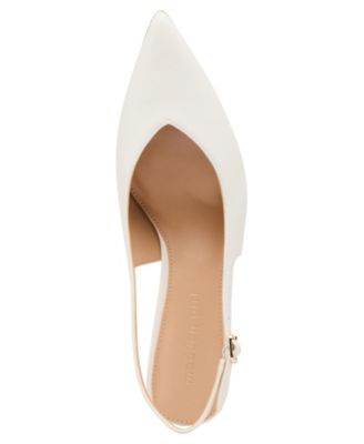 Kitten Slingback Pointed-Toe Kitten-Heel Pumps