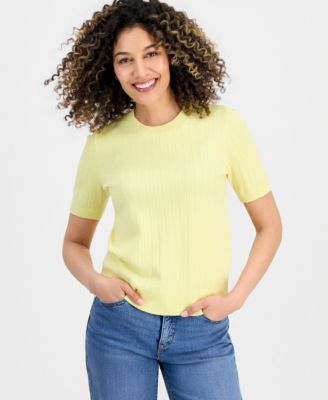 Petite Fine Gauge Rib Crewneck Sweater