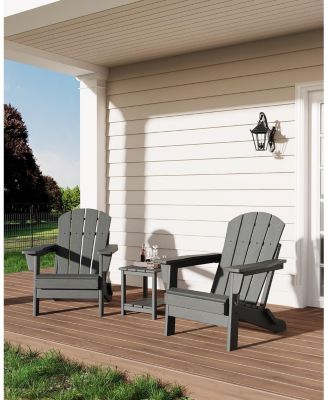 Folding Adirondack HDPE All-Weather Outdoor Chairs 380 LBS Capacity, Patio/Deck/Pool/Backyard
