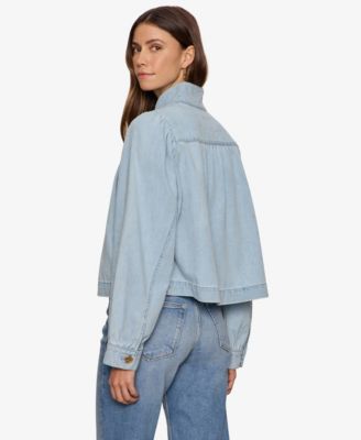 Women's Blouson Denim Collared Jacket