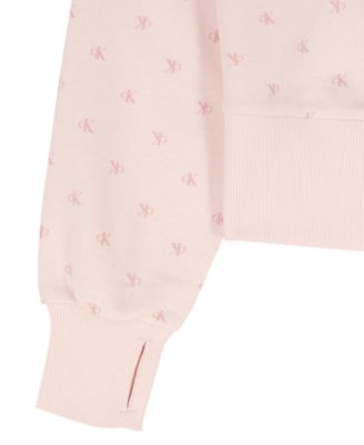 Girls' 7-16 Flocked Zip-Front Hoodie