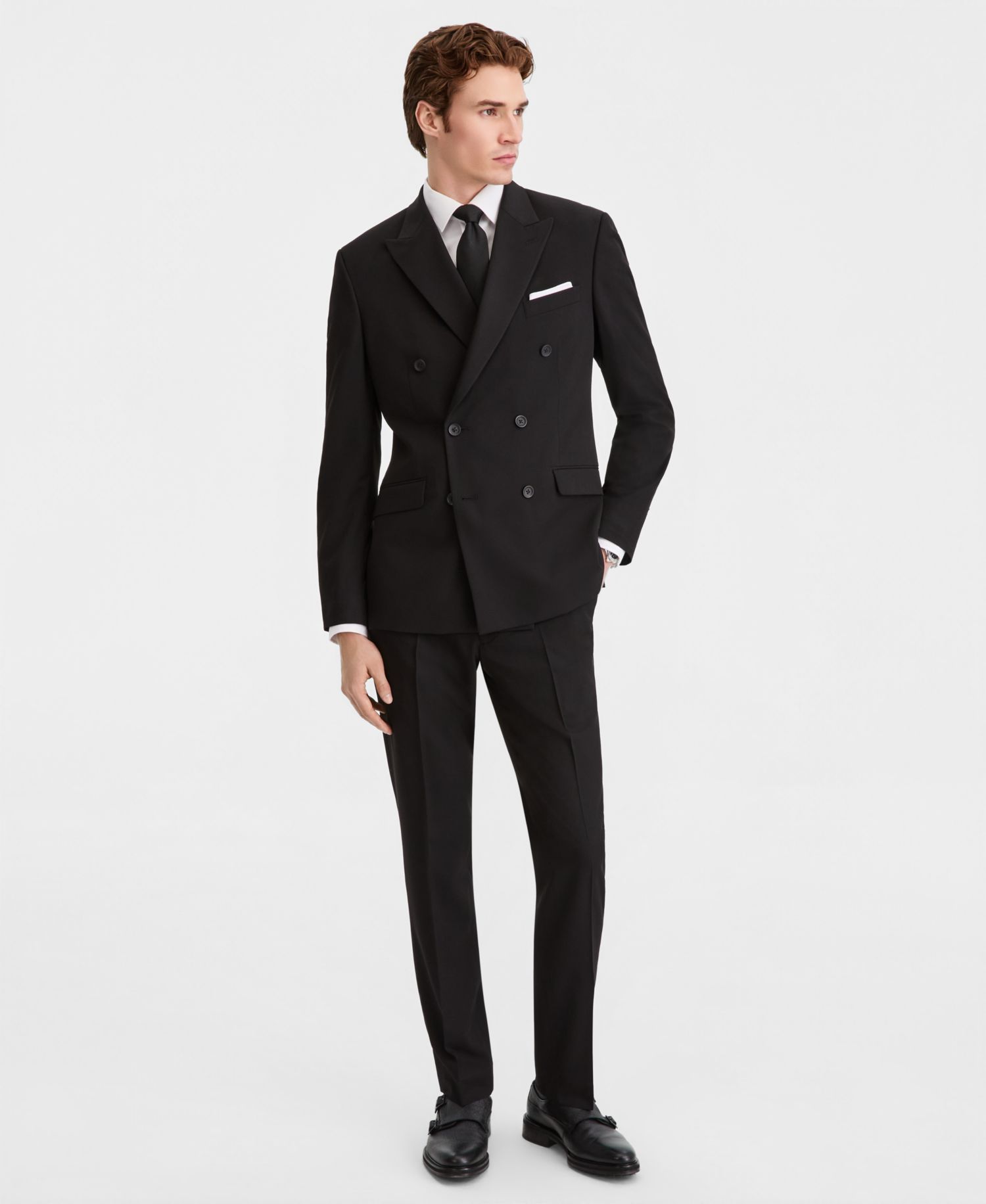 Men's Double-Breasted Slim-Fit 2-Piece Suit