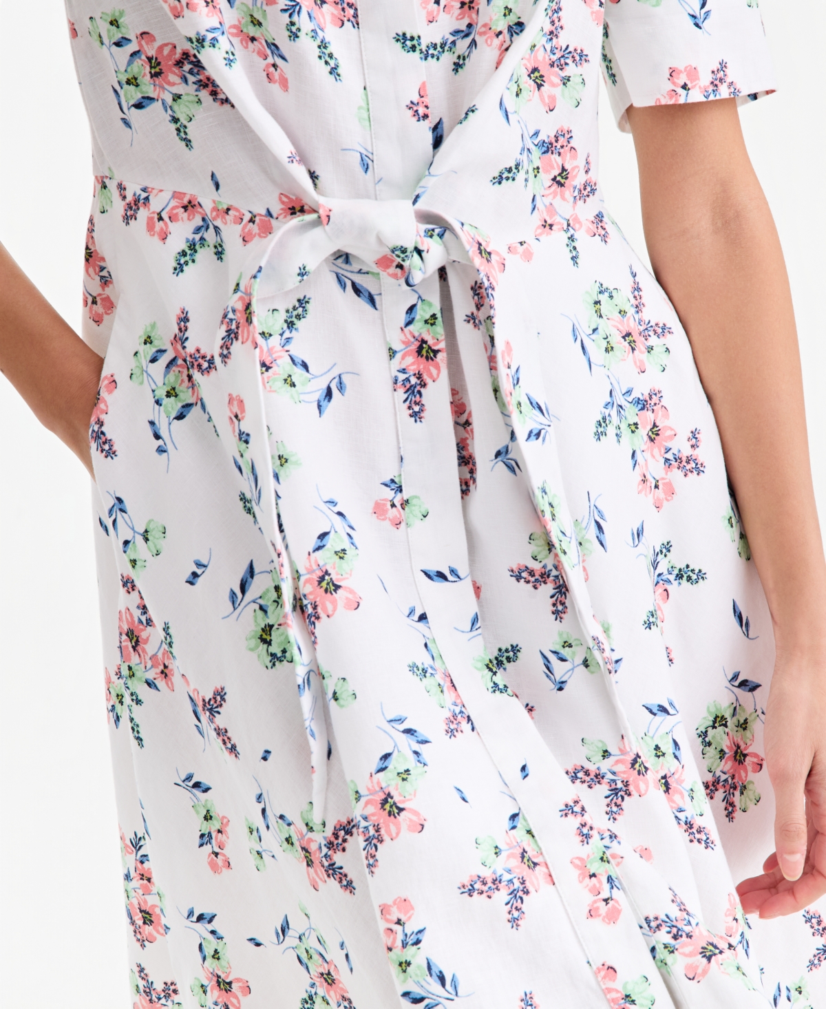 Charter Club Women's Shannons Garden Printed 100% Linen Dress, Macy's Exclusive