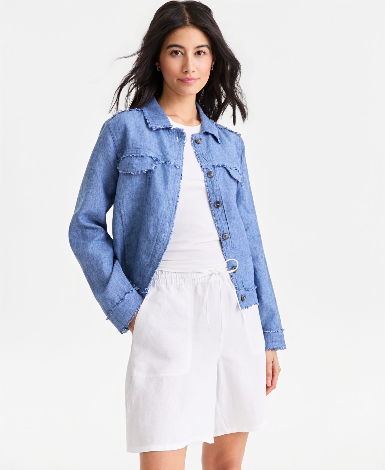 Plus Size 100% Linen Jacket