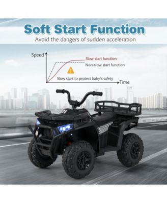 24V Kids Ride on Electric ATV Quad Car with Realistic Sounds and LED Lights-Black