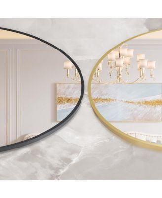 Round Mirror, Circle Mirror, Round Mirrors for Bathrooms, Entryways, Living Rooms, Bedrooms & Vanity Decor, Free Reflection in Modern Design