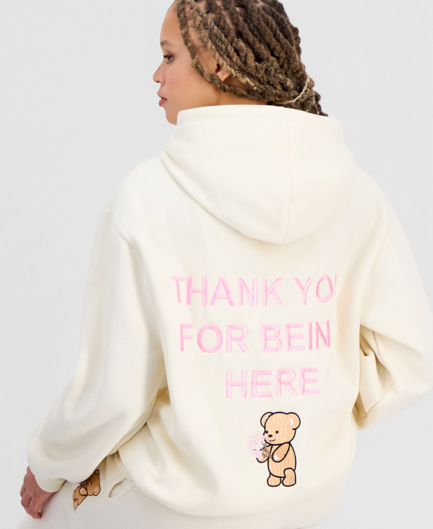 Женское худи The Happy Camp3r Juniors' Thank You For Being Here Hooded, цвет: Кремовый — фото 4