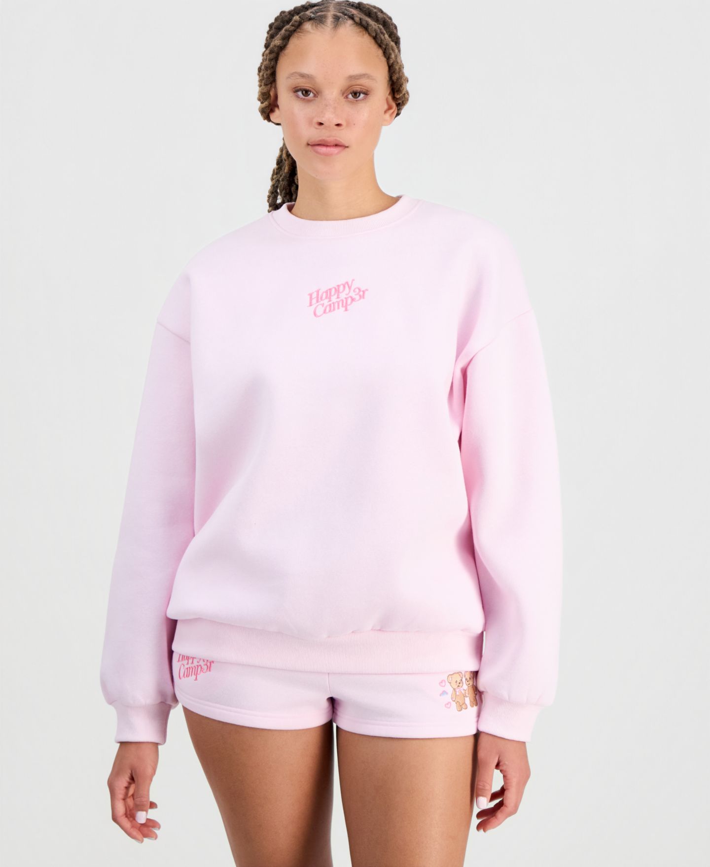 Женский свитшот The Happy Camp3r Juniors' Travel Together Embroidered Crewneck, цвет: Розовый — фото 7